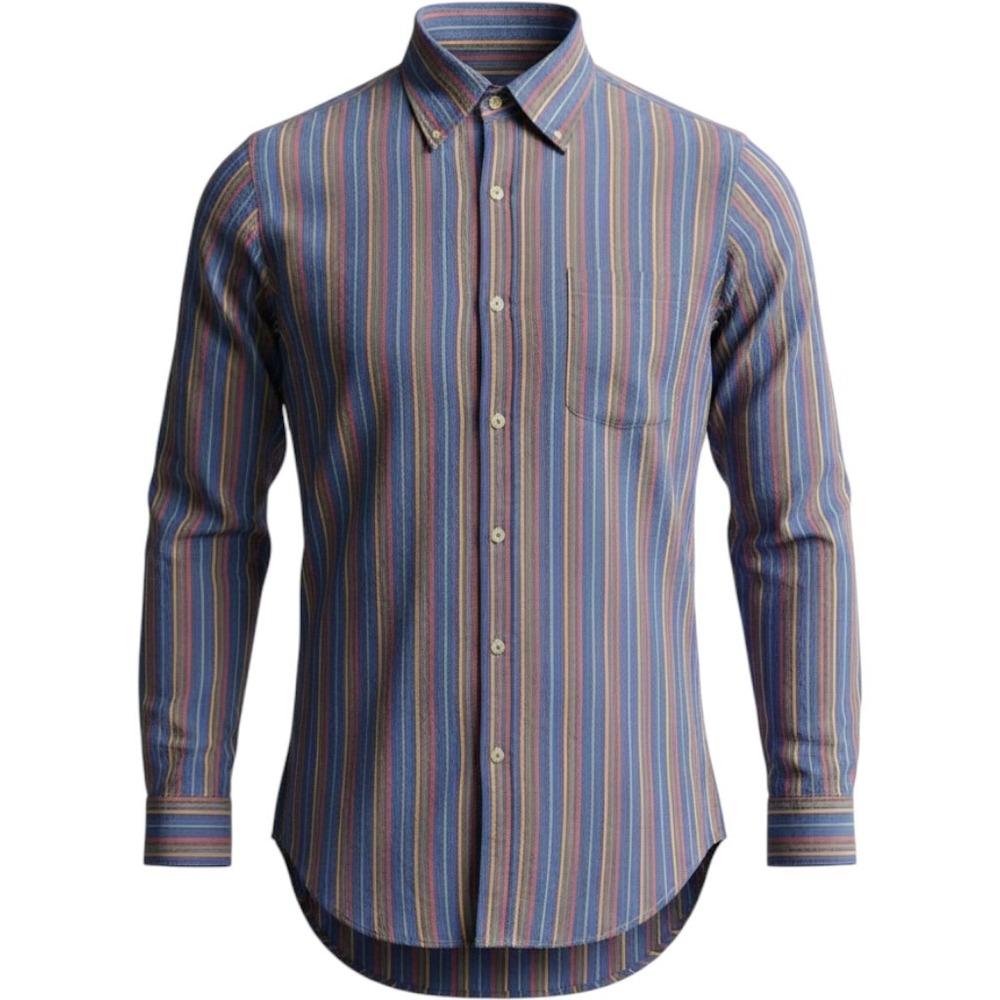 Vintage Neiman Marcus Traditional Shop Town Collar The Hugger Striped Shirt Mens
